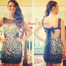 Robe De Cocktail Courte Sexy Mermaid Short Cocktail Dresses With Sparkly Crystals Beaded Sheath Luxury Women Prom Party Gowns