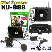25W Portable Speaker USB Waistband Voice Booster PA Amplifier Loundspeaker With Headset Microphone Wireless FM Radio MP3 Player