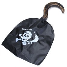 SCYL 7 Pcs Children Kid Classic Pirate Costume Halloween cosplay costumes skull eye vest hat blinder