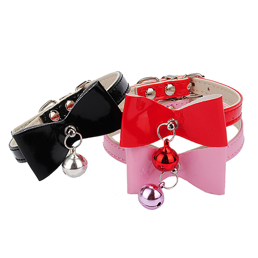 Adjustable Three Colors Lovely PU Leather Bowknot ...