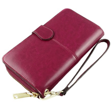 2015 New fashion Genuine leather women’s wallet Crocodile purse wholesale Oil wax cowhide leather clutch bag ,Free Shipping