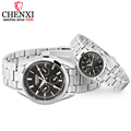 CHENXI Brand Luxury Quartz WristWatch 3 Small Decoration Dial Lover Couple Watches Silver Stainless Steel Men
