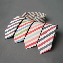 High Quality Ties for Men Wedding 6CM Skinny Cotton Neck Tie Business Plaid & Rainbow Striped Necktie Fresh Colorful Neckwear
