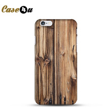 For iPhone 4s 5s 6s 6plus Phone Back Case Wood Design Plastic Hard Protector