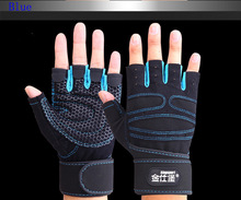 2015 Best Seller Fitness Body Building Glove Wrist Protect Anti skid Weightlift Workout Exercise Gym Glove