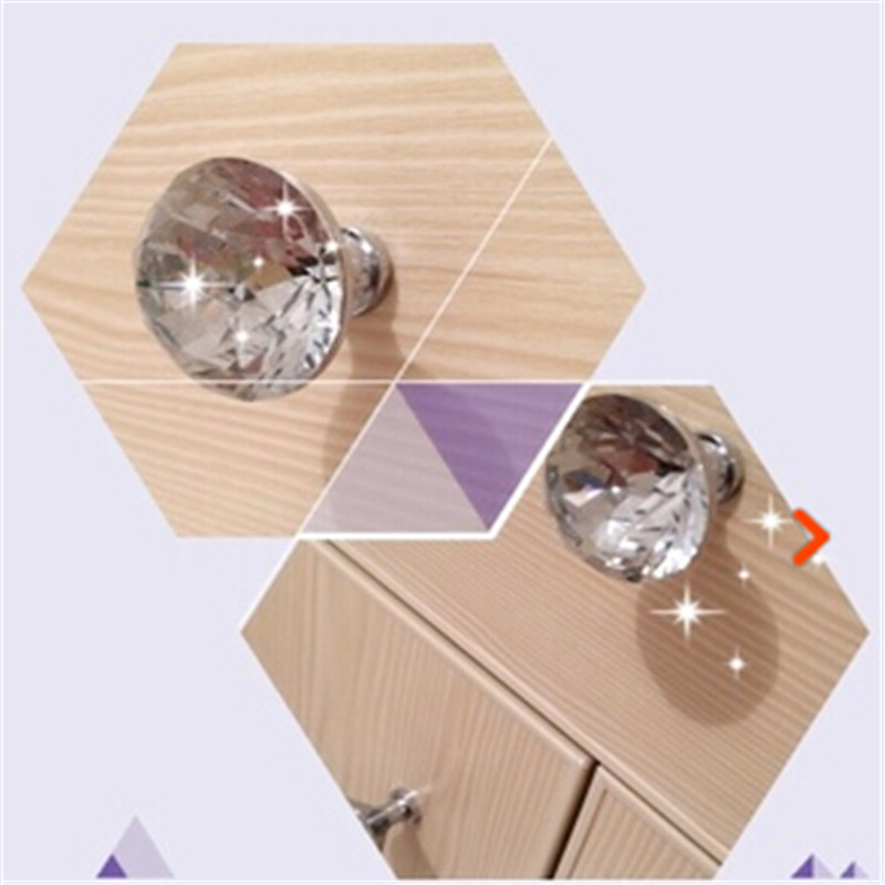 10pcslotClearGlassCrystalHandlesBedroomFurnitureKitchenDrawer