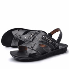 New Arrival Summer Fashion Men Genuine Leather Sandals Classic Breathable Casual Rome Sandals Shoes Men Brand OSCO 41-47