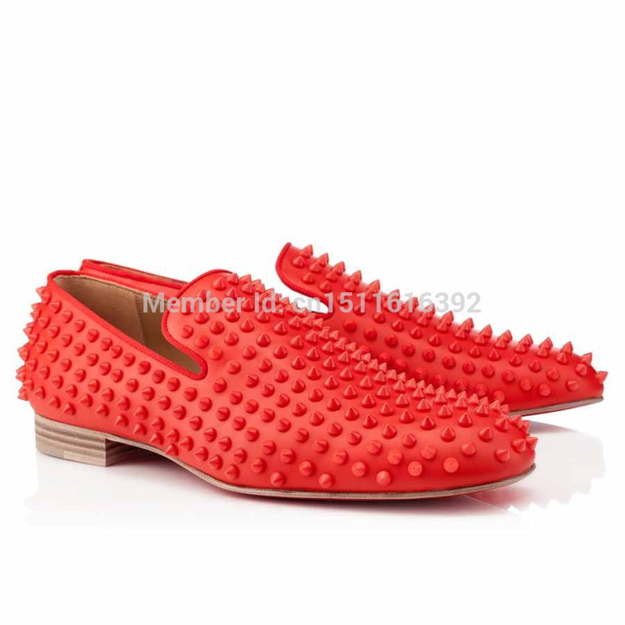 mens red bottom shoes with spikes