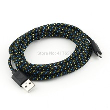 3M 10FT Long Strong Fabric Braided Micro USB Cable Sync Charger Cable For Samsung Galaxy S3