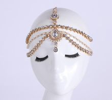 Handmade Kundan stones & pearl hair chain Grecian style head chain head jewellery