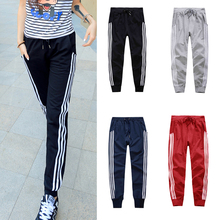 Womens Basics Sport Pants Three Vertical Stripe Jogging Slacks Ladies Girls Sweat Pants