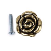 New Arrivals 2015  Antique Bronze Rose Cabinet Drawer Furniture Door knob Handle Pull Hardware Free Shipping