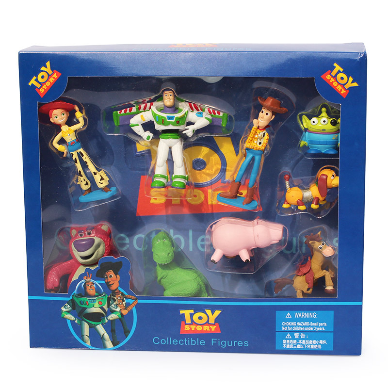 Toy Story Buzz lightyear Woody Jessie little green men Figure Toys with box Free Shipping 9Pcs/set New Arrival