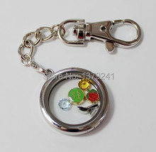 30MM round keychain locket , glass locket,living locket, memory locket,10pcs/lot , free shipping