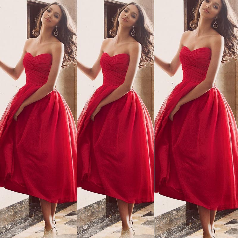 Popular Red Dress Maid of Honor Dress-Buy Cheap Red Dress Maid of Honor ...