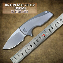 2015 el más nuevo XINZUO Anton Malyshev Gnome bolsillo plegable del cuchillo D2 hoja de acero inoxidable TC4 aleación de titanio envío gratis