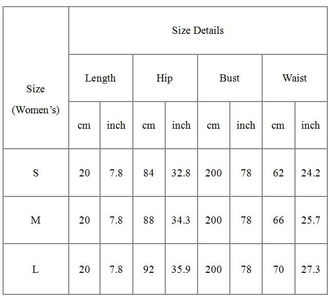 BLA1592 Size Chart