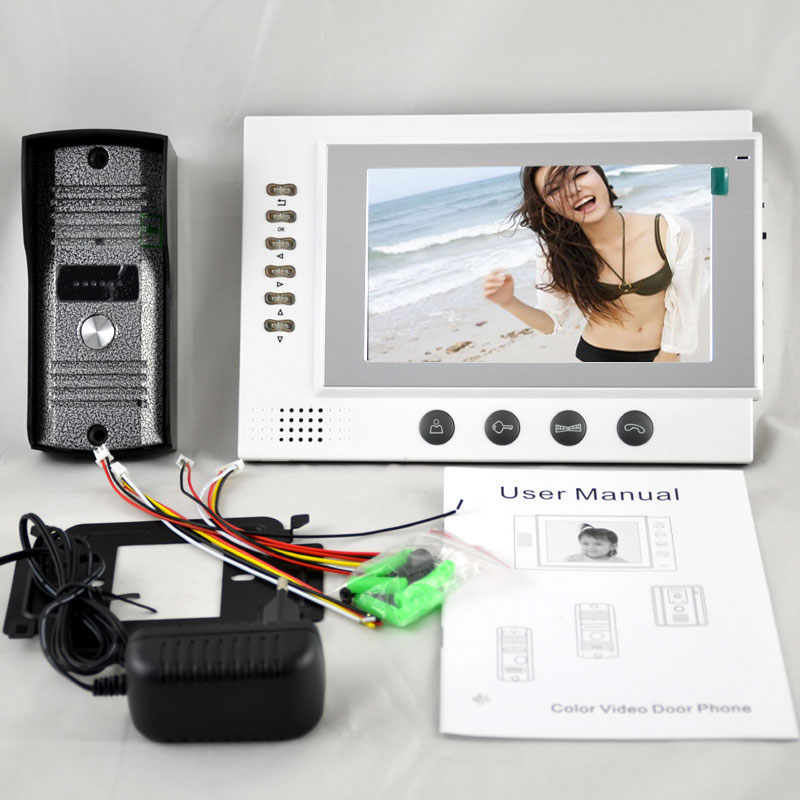 7 Inch TFT Monitor LCD Color SD Card Video Take Picture Record DoorPhone Intercom 11 DoorBell Rings IR CMOS Camera