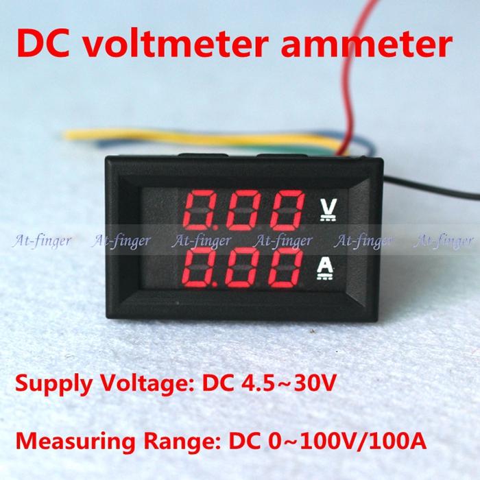 Red LED Digital DC voltmeter ammeter DC 0 100V 100A Voltage Current meter Volt Amp meter