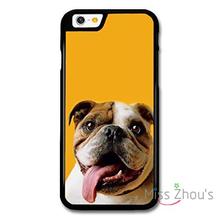 For iphone 4/4s 5/5s 5c SE 6/6s plus ipod touch 4/5/6 back skins mobile cellphone cases cover English Bulldog With Big Tongue