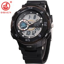 OHSEN Brand Men Boy Sports Watches LED Digital Quartz Watch Multifunction Waterproof Dive Swim Outdoor Military