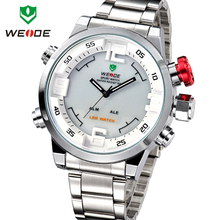 WEIDE Analog Digital LED Date Day Alarm Men s Watch Outdoor Sports Watches Quartz Full Steel