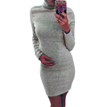 2016 Hot Sale Black and Grey High Neck Autumn Winter Warm Long Sleeve Batwing Sleeve Turtleneck
