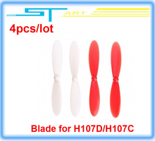 4pcs/lot blade for Hubsan X4 H107D H107C FPV RC Quadcopter camera LCD Transmitter drone Live Video Audio Helicopter