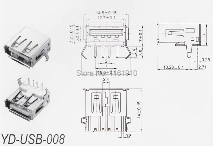 Micro usb разъем чертеж