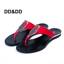 DD&DD Women Sandals 2016 Summer shoes For Women Flip Flops With Metal Black Red Slippers Shoes Flat Heels Tong Sandals