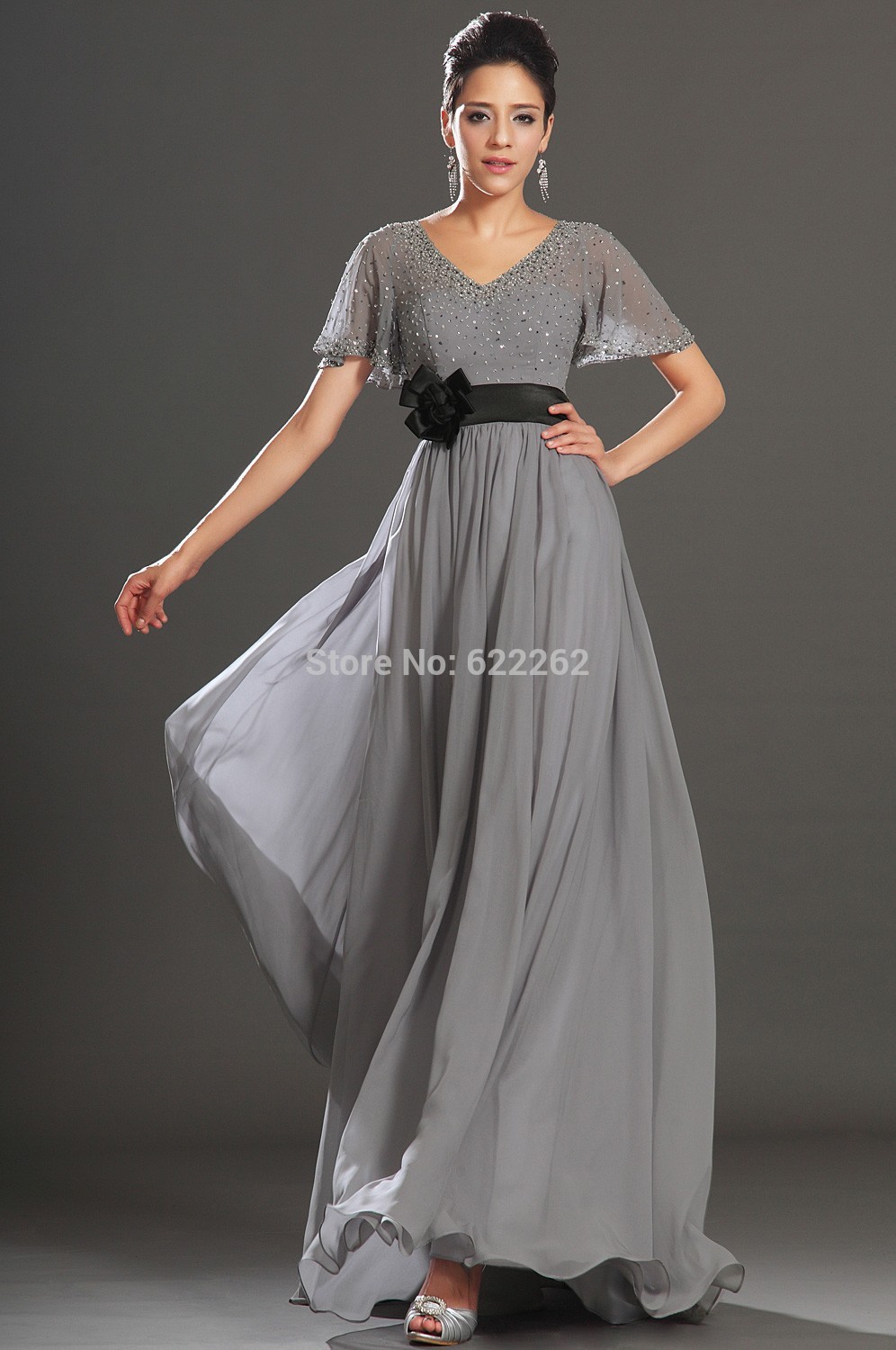 Robes De Mode Robe Longue Grise Mariage