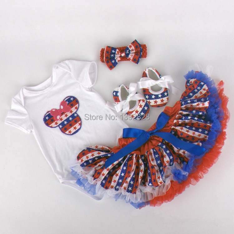 Wholesale 3 set/lot Christmas Rompers Baby rompers One-piece Mickey baby clothes baby romper+headband+TUTU skirt+shoes