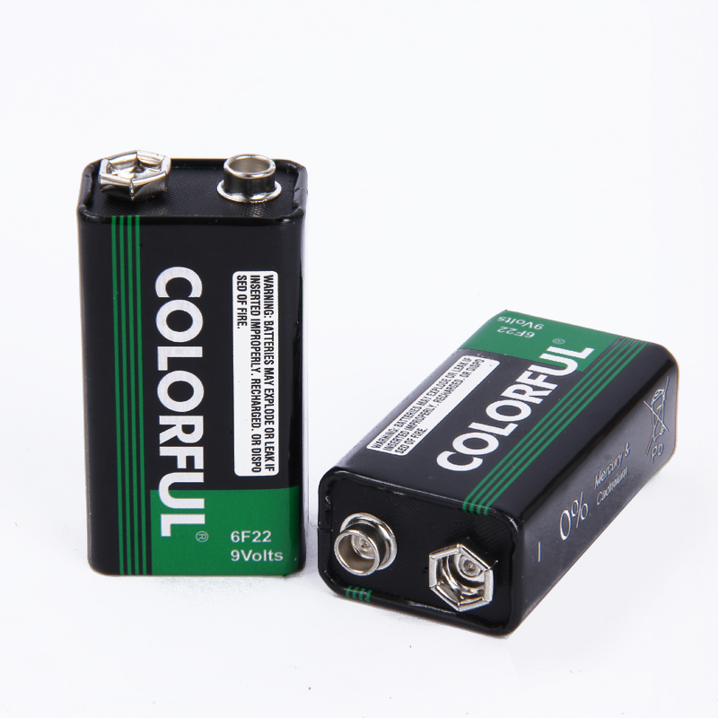 0032 Battery Primary Dry Batteries Carbon 9V 6F22 300mAh ce COLORFUL Microphone square instrumentation 48mm 25mm