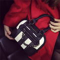 Black And White Korean Style Shell Bag Chian Stripe Women Small Handbag 2016 Fashion New Shoulder