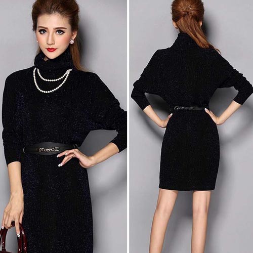 Women's plus size turtleneck dress