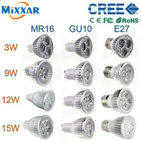 ZK35 CREE LED Bulbs Light 3W 9W 12W 15W 85 265V 220V 110V GU10 E27 MR16