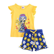 New 2016 summer baby girl clothing sets fashion Cotton T-shirt and pants girls clothes set