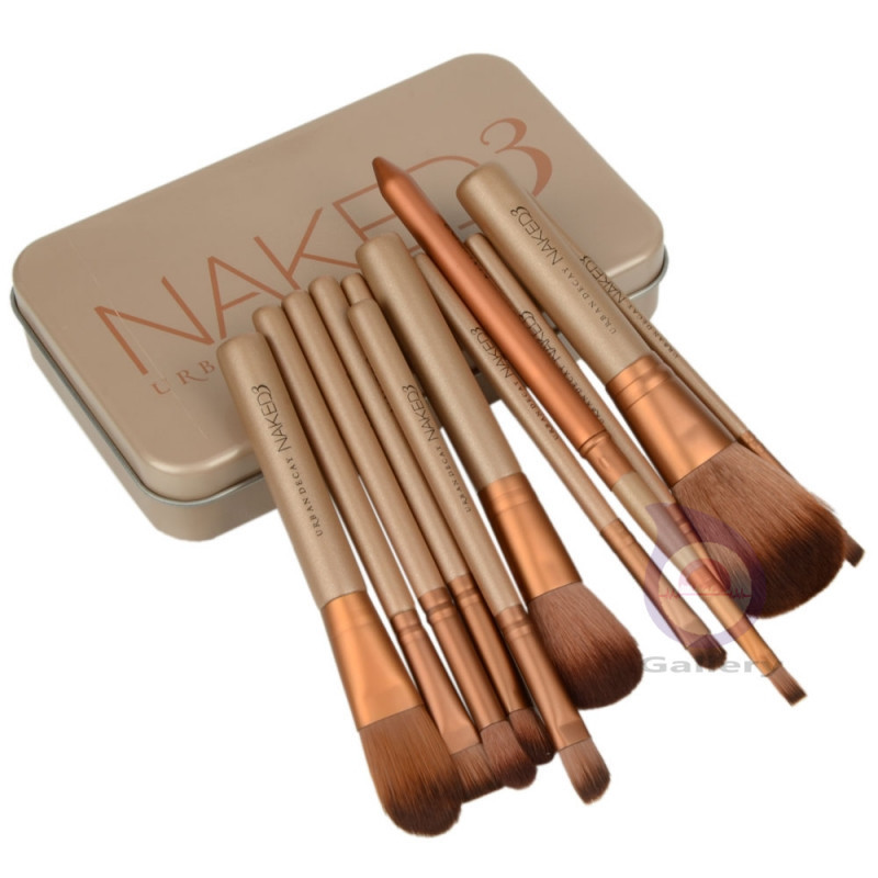12 pcs NAKE 3 naked kit de pinceis de pinceaux maquillage maquiagen pincel makeup brushes set