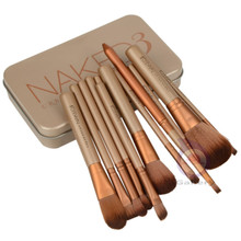 12 pcs NAKE 3 naked kit de pinceis de pinceaux maquillage maquiagen pincel makeup brushes set kit styling tools for make up