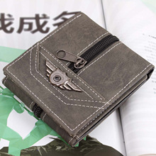 Excellent Quality Men’s Retro Coin Pocket Wallets Leather Id Card Holder Billfold Zip Purse Wallet Handbag Clutch Free Shipping