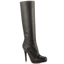 Black Knee High Pointed Toe Long Boots High Heel Plus Size Shoes Ladies botas militares bota feminina Women 2015 Made-to-order