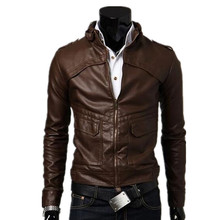 2015 New Arrival Winter Spring Mens Black Leather Jackets Coats,Jaqueta De Couro Masculina Men Biker Jacket Leather Coats&Jacket