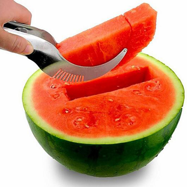 Арбуз Slicer Cutter Сервер Бур Совок Кухонная Утварь Ломтики Фруктовый Нож Из Нержавеющей Стали Арбуз Углу И Сервера