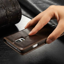 High Quality Magnetic Auto Flip Original Phone Cases For Samsung Galaxy S5 i9600 Luxury Genuine Leather
