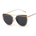 BOUTIQUE New Women 6 Colour Luxury Cat Eye Sunglasses Women Sunglasses Double Deck Alloy Frame UV400
