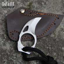 Hot Sale Survival Camping Mini Carabiner Knife with Leather EDC Multi Function Tool Free Shipping