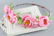 Newest fresh sea beach flowers wreath headdress flower head ornaments bride bridesmaid hair accessories wreath holiday gift