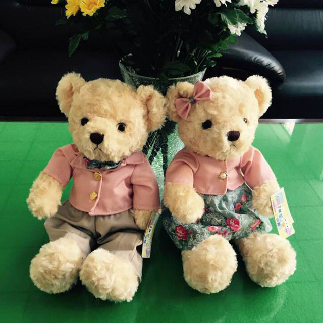 (Пара) 30 СМ Kawaii Teddy Bear Плюшевые Игрушки Пара Несет Мягкие Детские Игрушки Ребенка Huggable Куклы Дети Девушки Новый Год подарки