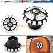 Motorcycle CNC Aluminum RSD Fuel Gas Tank RC Cap Fit For Harley Sportster XL883 XL1200 48 Dyna Touring Softail Durable BLACK