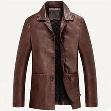PU Leather Clothing Soft Leather Jacket Men Male Business casual Coats For Man Jaqueta Masculinas Inverno Couro Plus size 4XL